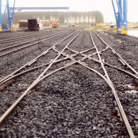 Gleiskreuzung Baustellengleis Schmalspur